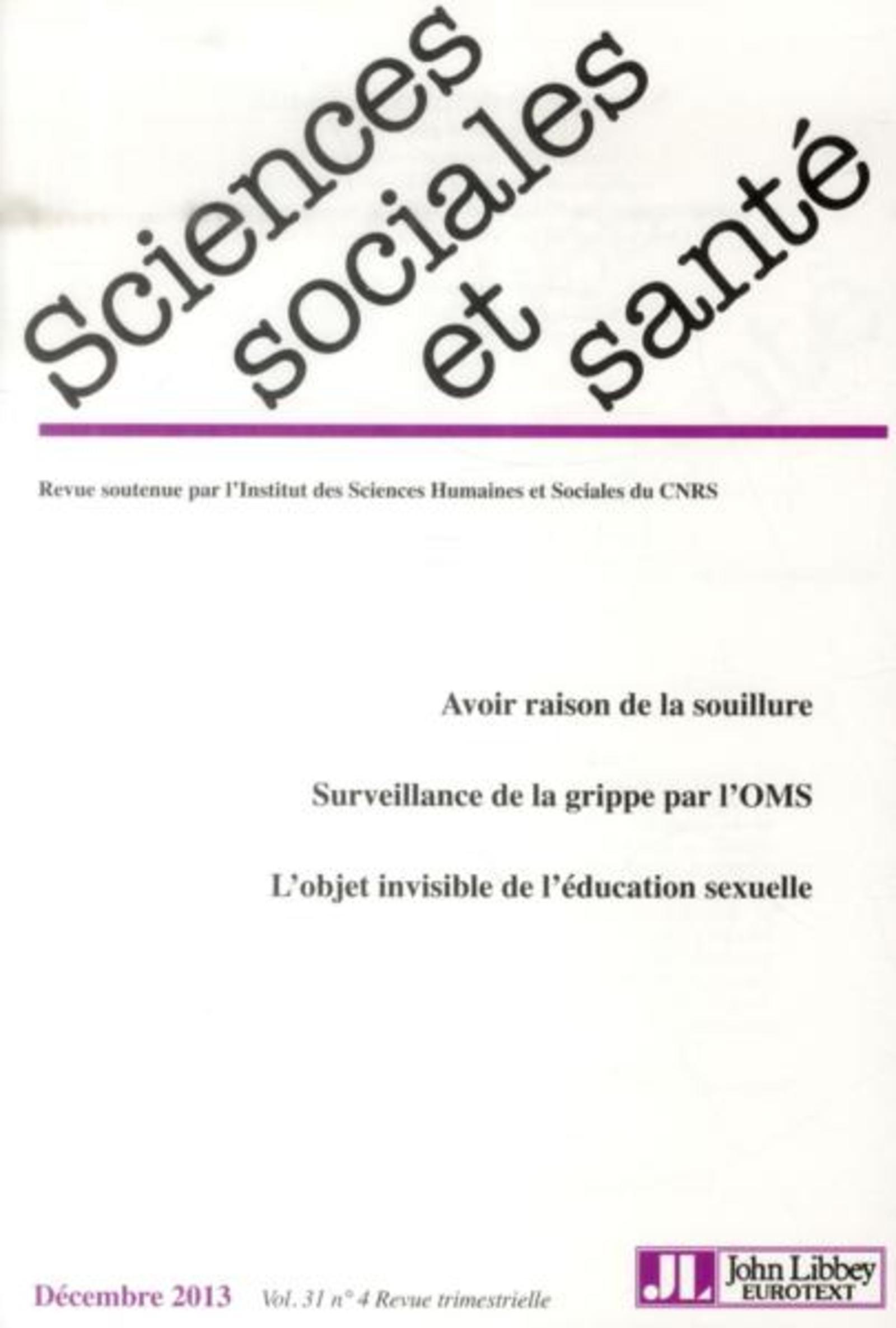Revue Sciences Sociales et Santé - Vol 31 - N°4 - Décembre 2013