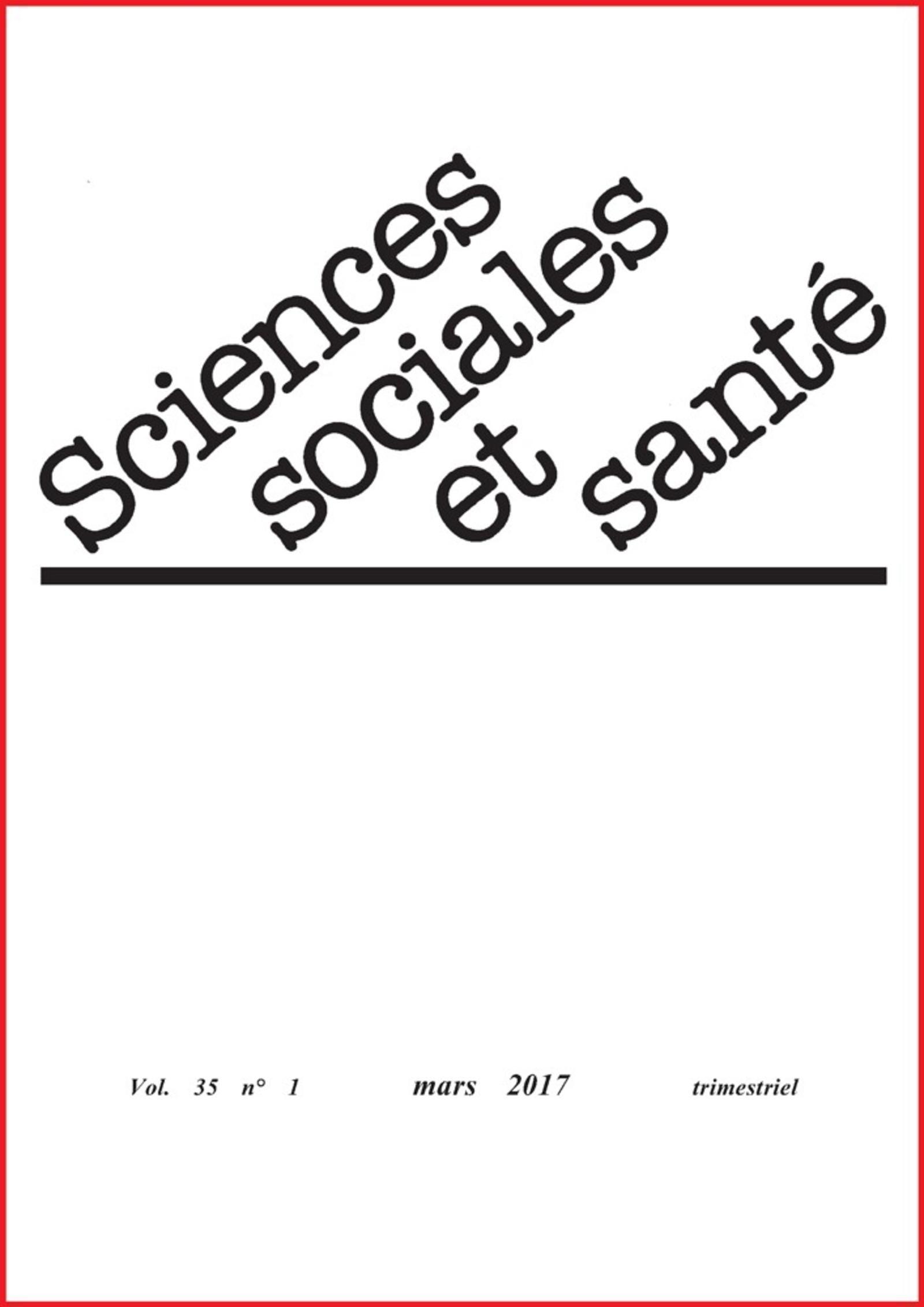 Revue sciences sociales et santé - Volume 35 n°1 - Mars 2017
