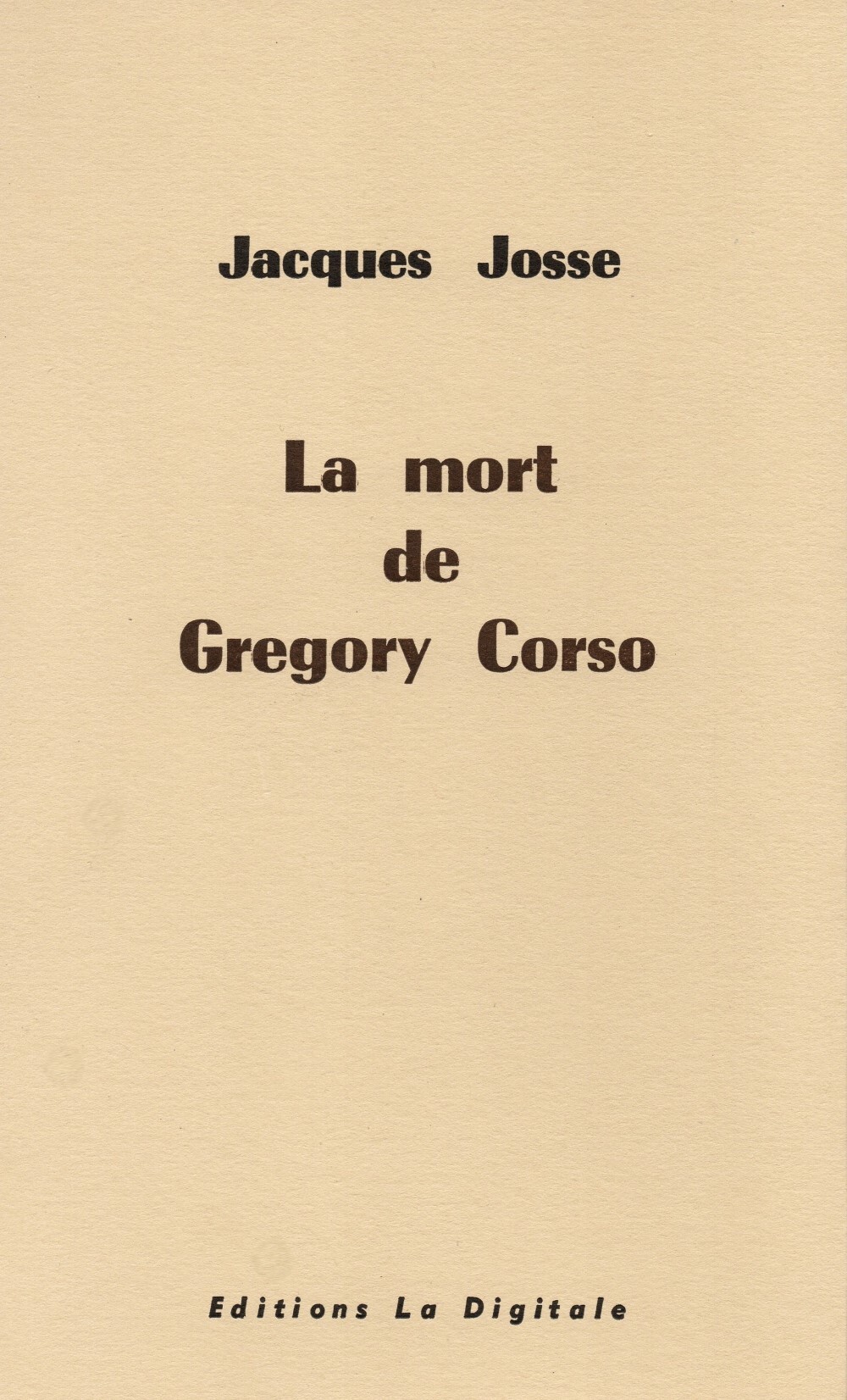 La Mort De Gregory Corso