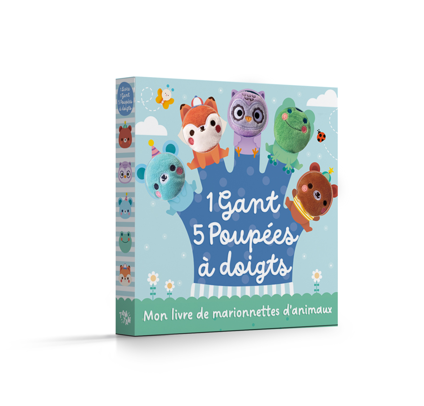 Mon livre de marionnettes d'animaux : 1 gant, 5 poupées à doigts