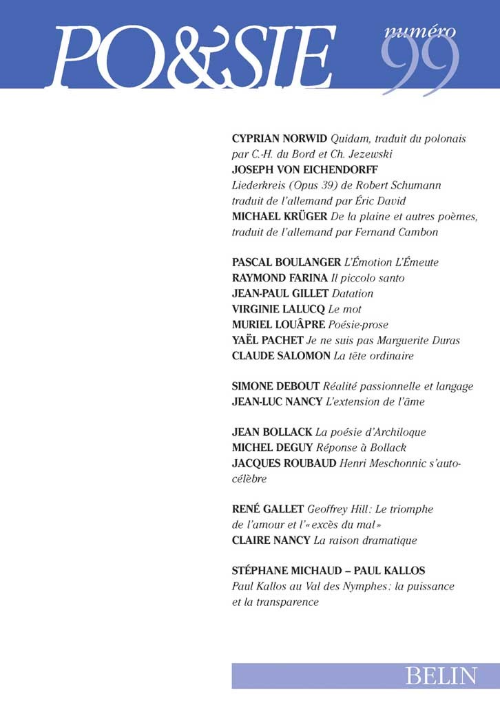 Poésie n°99