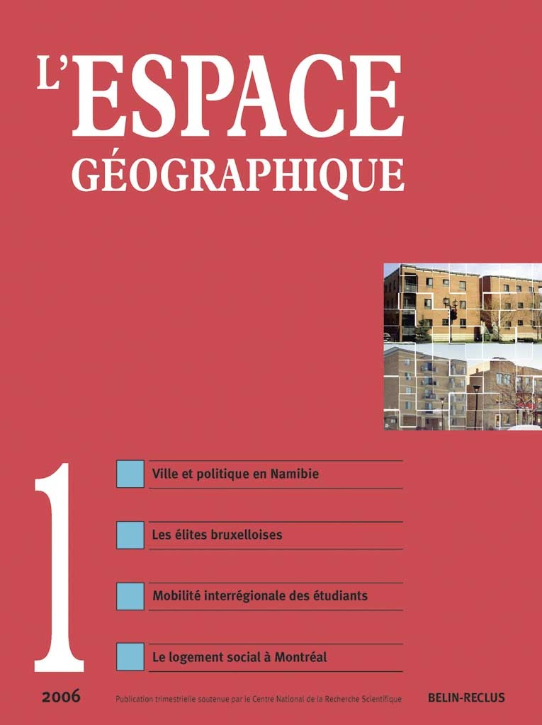 L'Espace Géographique -  N°1