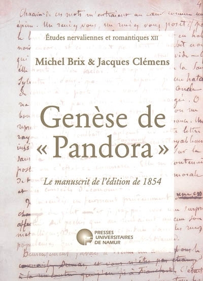 GENESE DE PANDORA. MANUSCRIT DE 1854
