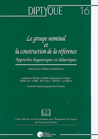 LE GROUPE NOMINAL ET LA CONSTRUCTION DE LA REFERENCE