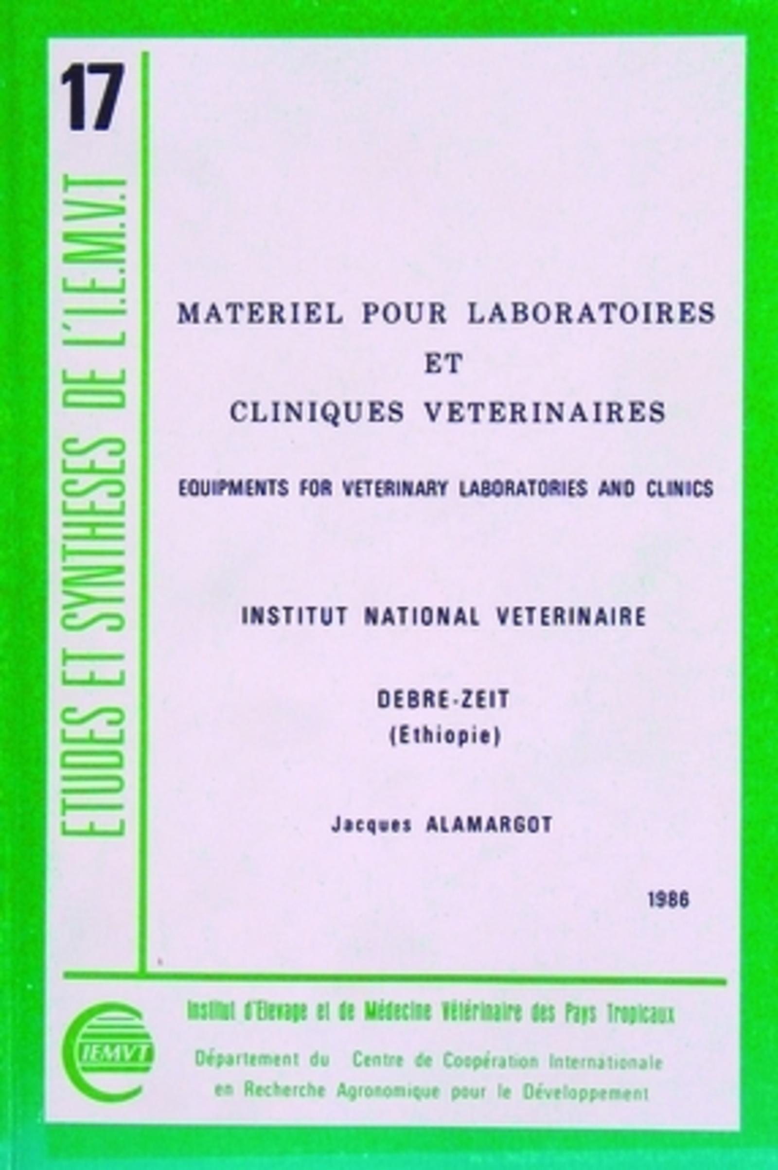 Matériel pour laboratoires et cliniques vétérinaires