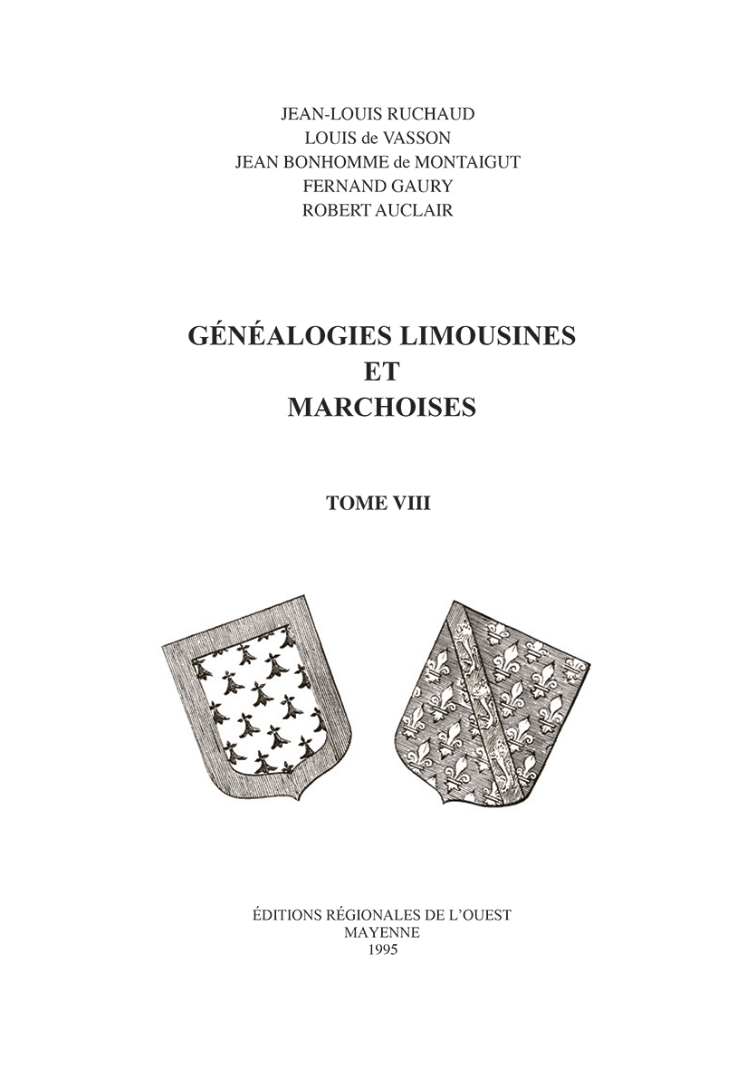 Généalogies Limousines et Marchoises T08
