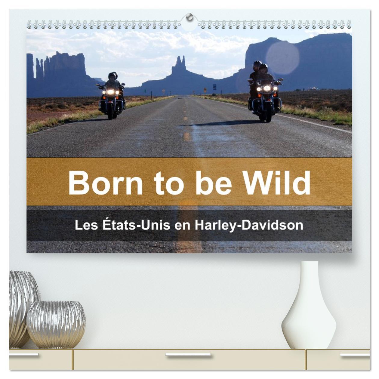 Born to be wild - Les États-Unis en Harley-Davidson  (Calendrier mural 2026 DIN A2 vertical) calendrier de bureau