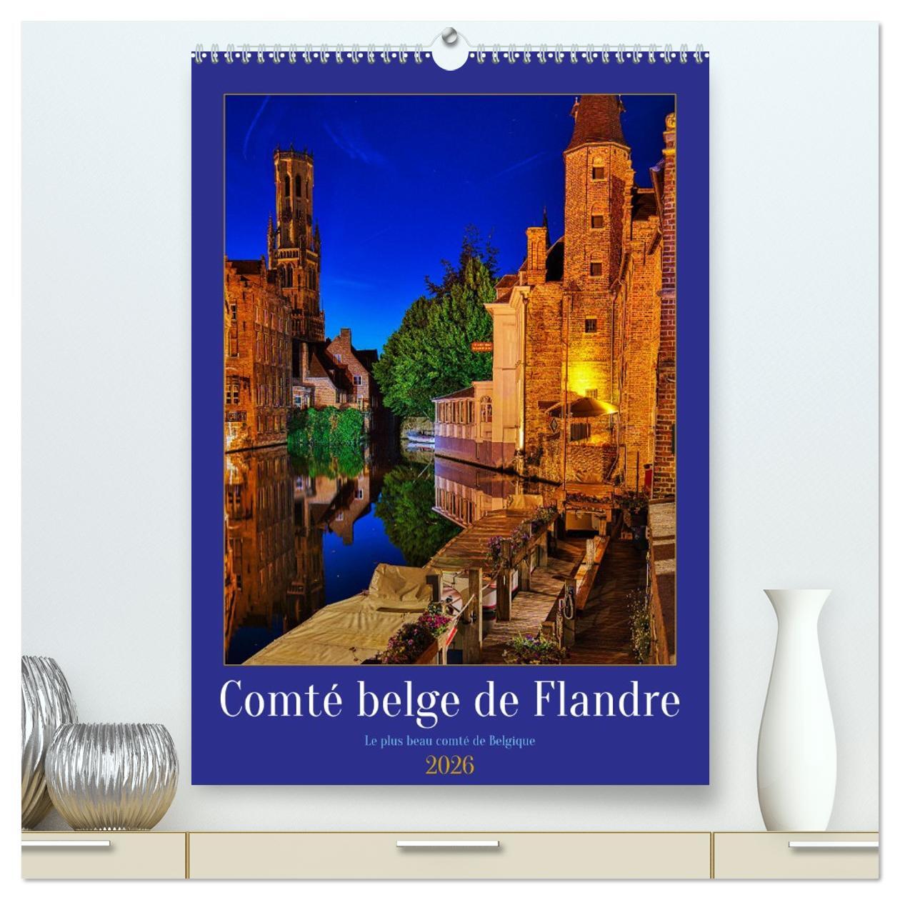 Comté belge de Flandre  (Calendrier mural 2026 DIN A2 horizontal) calendrier de bureau