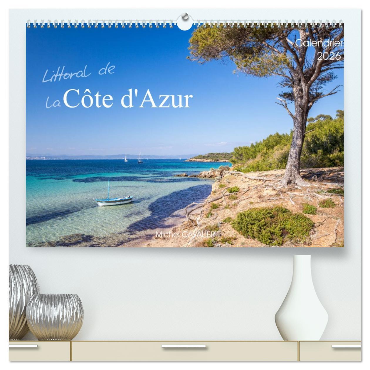 Littoral de la Côte d'Azur  (Calendrier mural 2026 DIN A2 vertical) calendrier de bureau