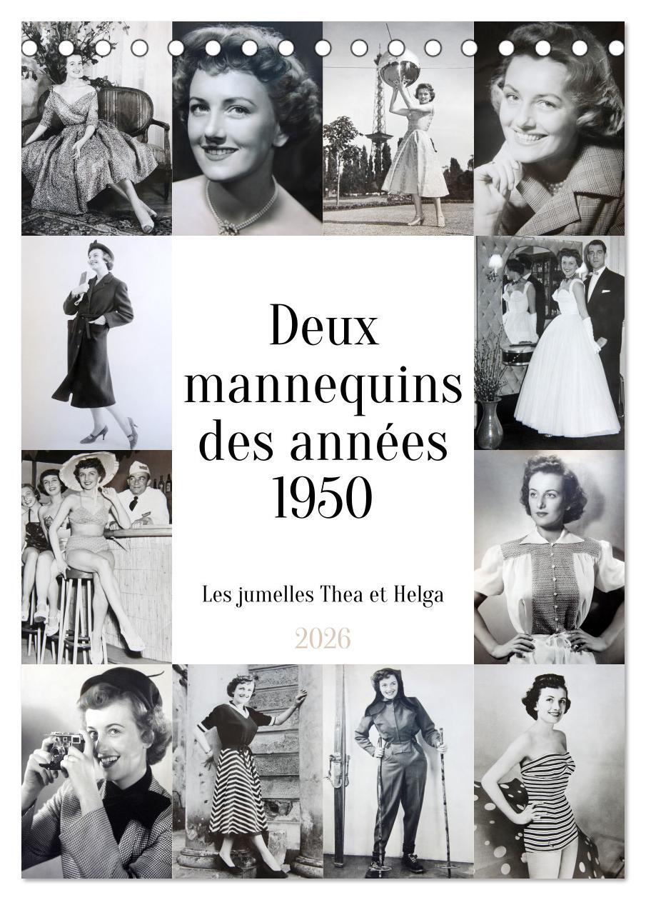 Deux mannequins des années 1950 - Les jumelles Thea et Helga (Calendrier de bureau 2026 DIN A5 horizontal), CALVENDO calendrier mensuel