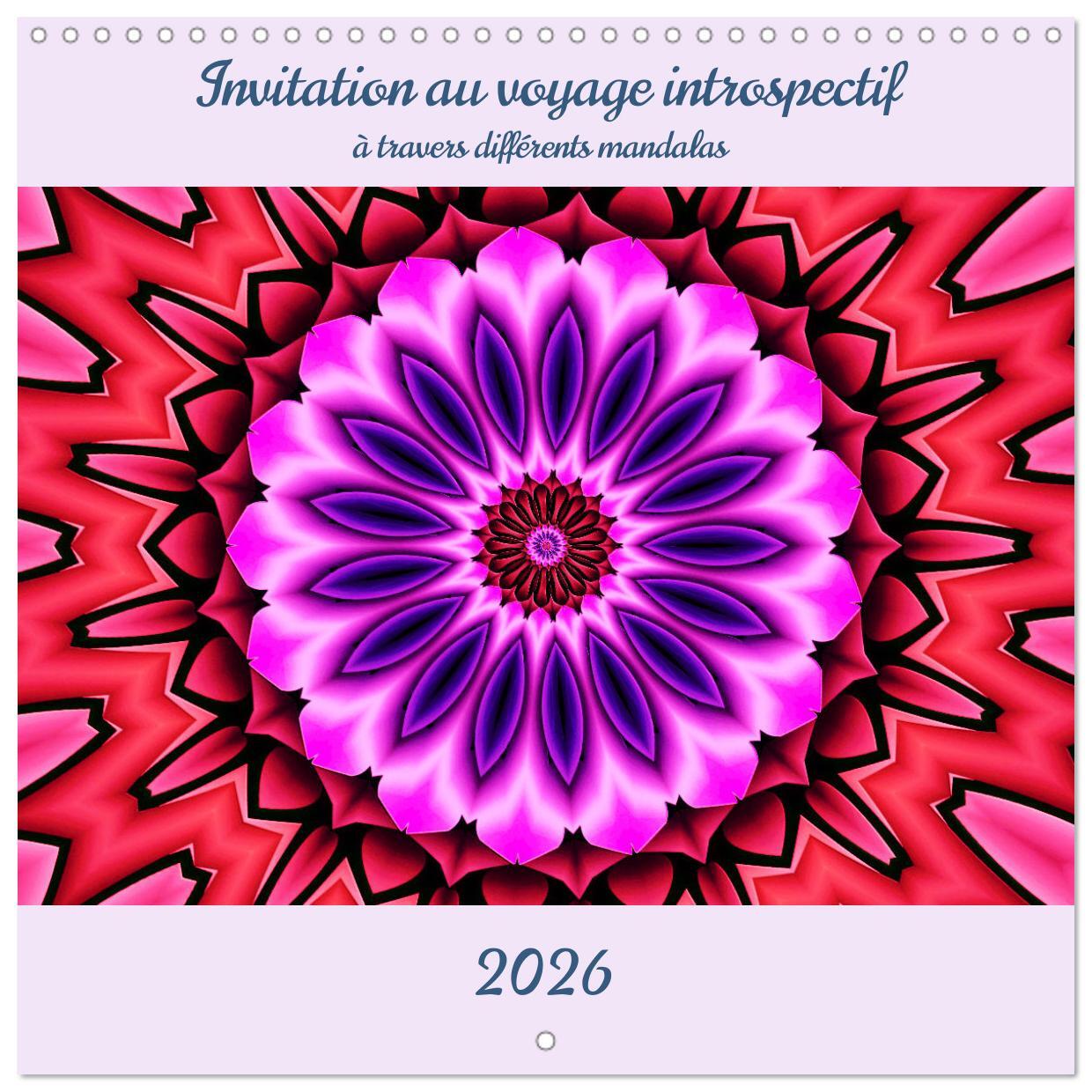 Invitation au voyage introspectif (Calendrier mural carré 2026 30x30 cm) Calendrier double avec une page pour vos prises de notes