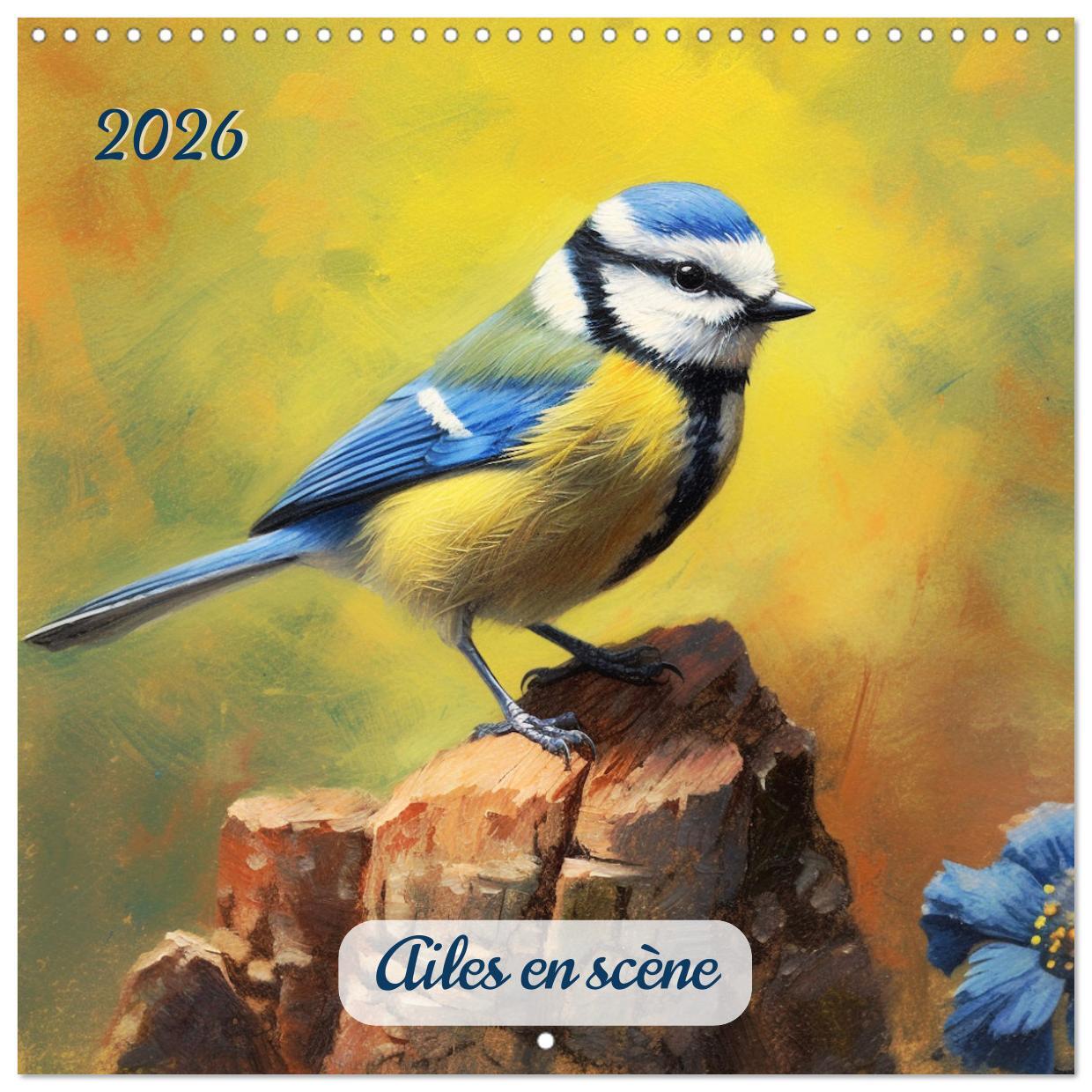 Ailes en scène (Calendrier mural carré 2026 30x30 cm) Calendrier double avec une page pour vos prises de notes