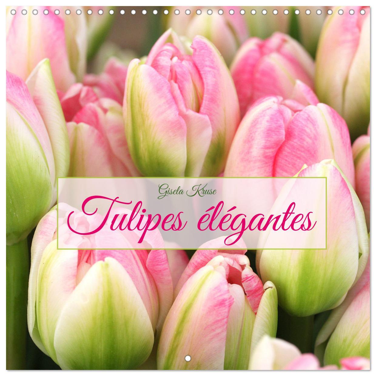 Tulipes élégantes (Calendrier mural carré 2026 30x30 cm) Calendrier double avec une page pour vos prises de notes