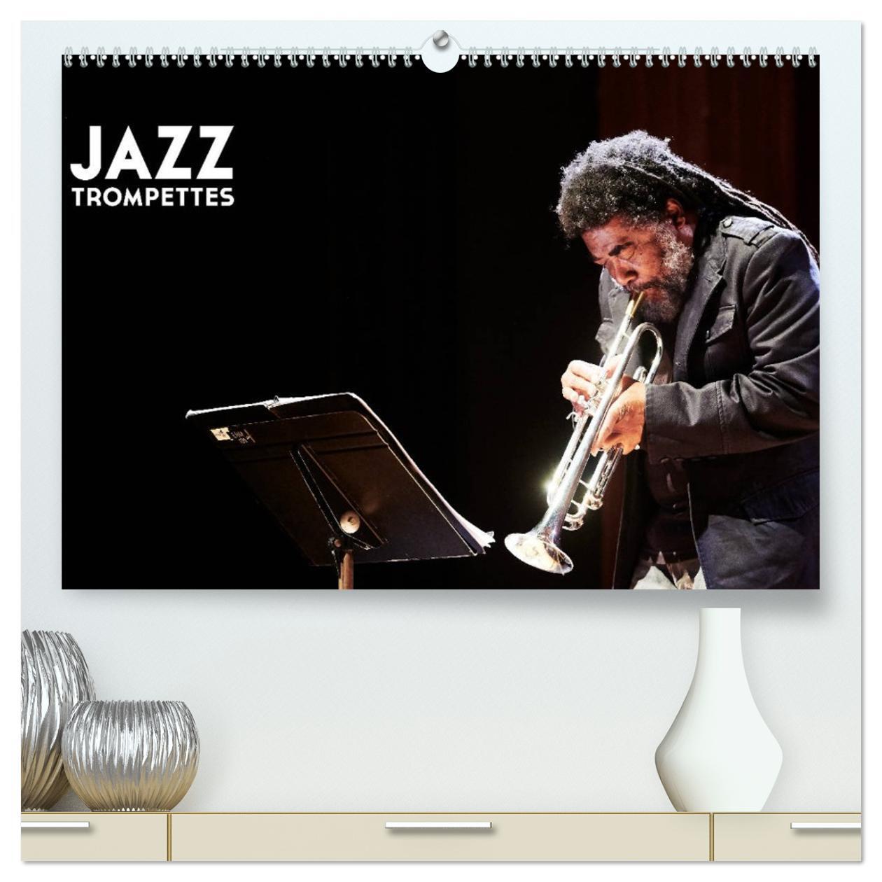 Jazz Trompettes  (Calendrier mural 2026 DIN A2 vertical) calendrier de bureau