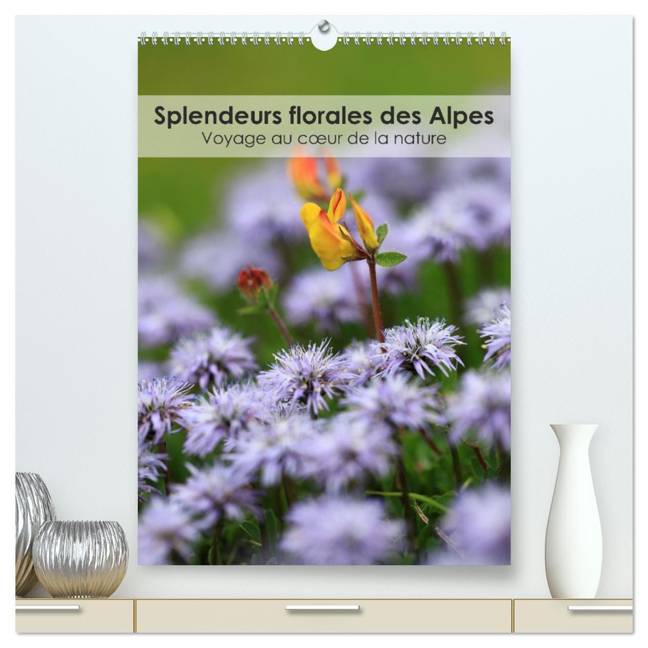 Splendeurs florales des Alpes - Voyage au coeur de la nature  (Calendrier mural 2026 DIN A2 horizontal) calendrier de bureau