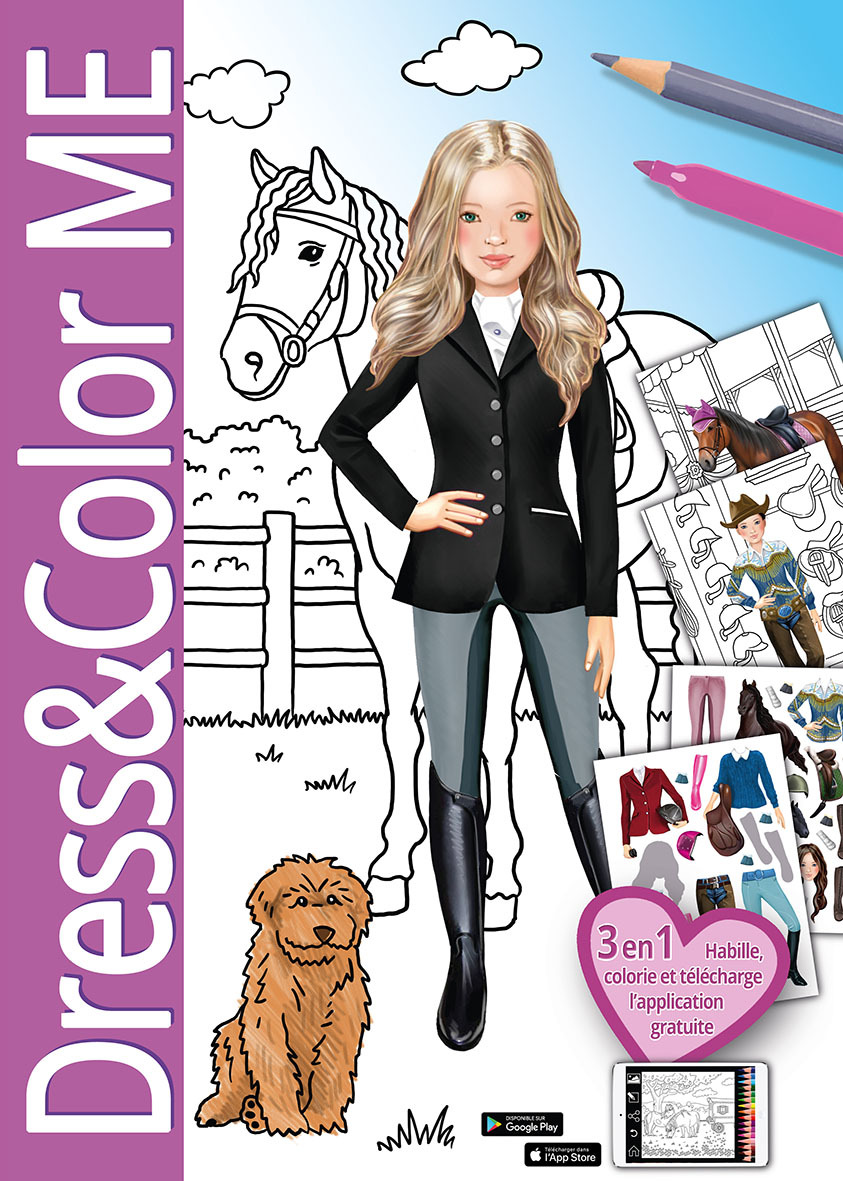 CHEVAUX ET CAVALIERS DRESS & COLOR ME