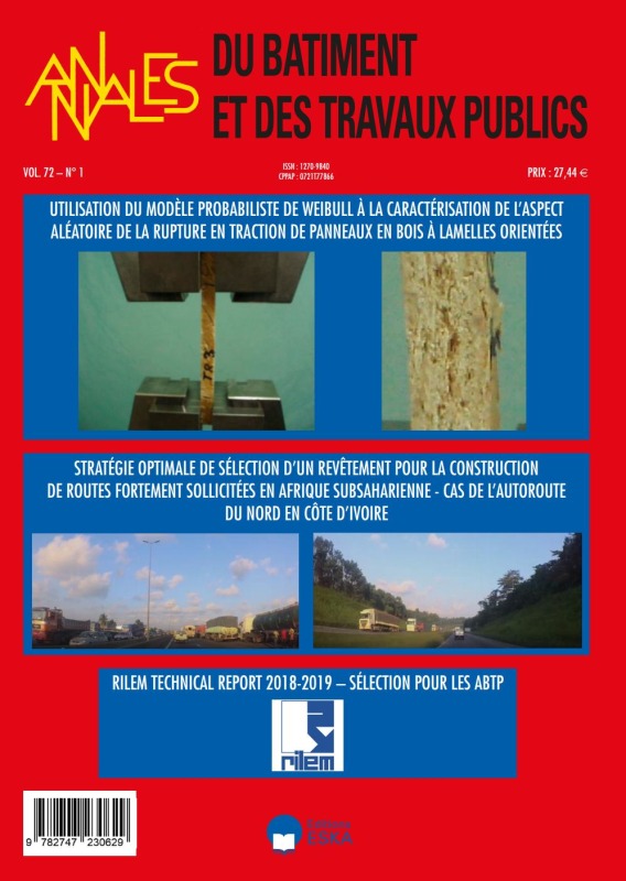 STRATEGIE OPTIMALE DE SELECTION D'UN REVETEMENT POUR LA CONSTRUCTION.ABTP 1-2020