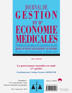 JOURNAL DE GESTION ET D'ECONOMIE MEDICALES N6 VOL33 2015