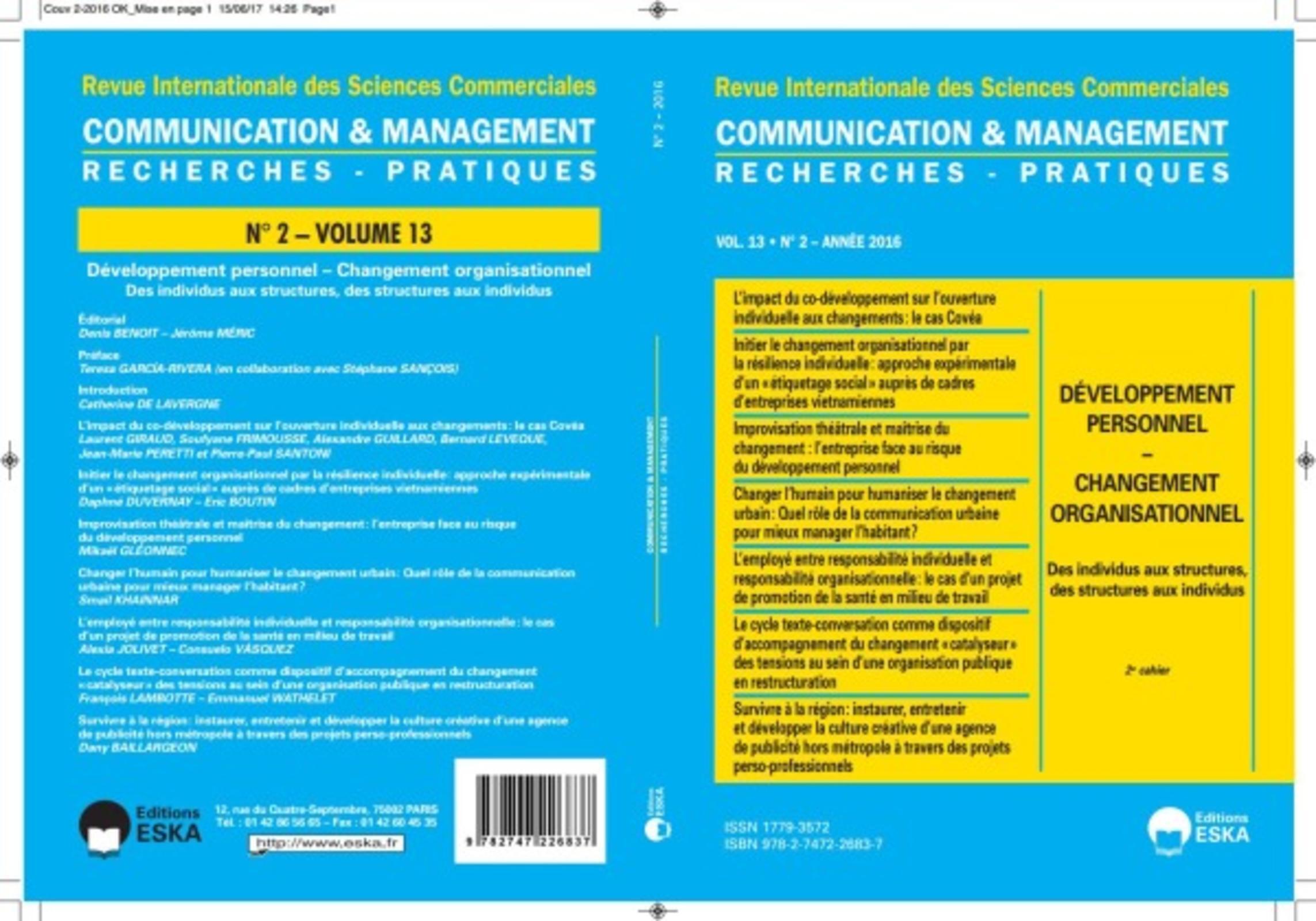 COMMUNICATION ET MANAGEMENT VOL.13 N°2-2016