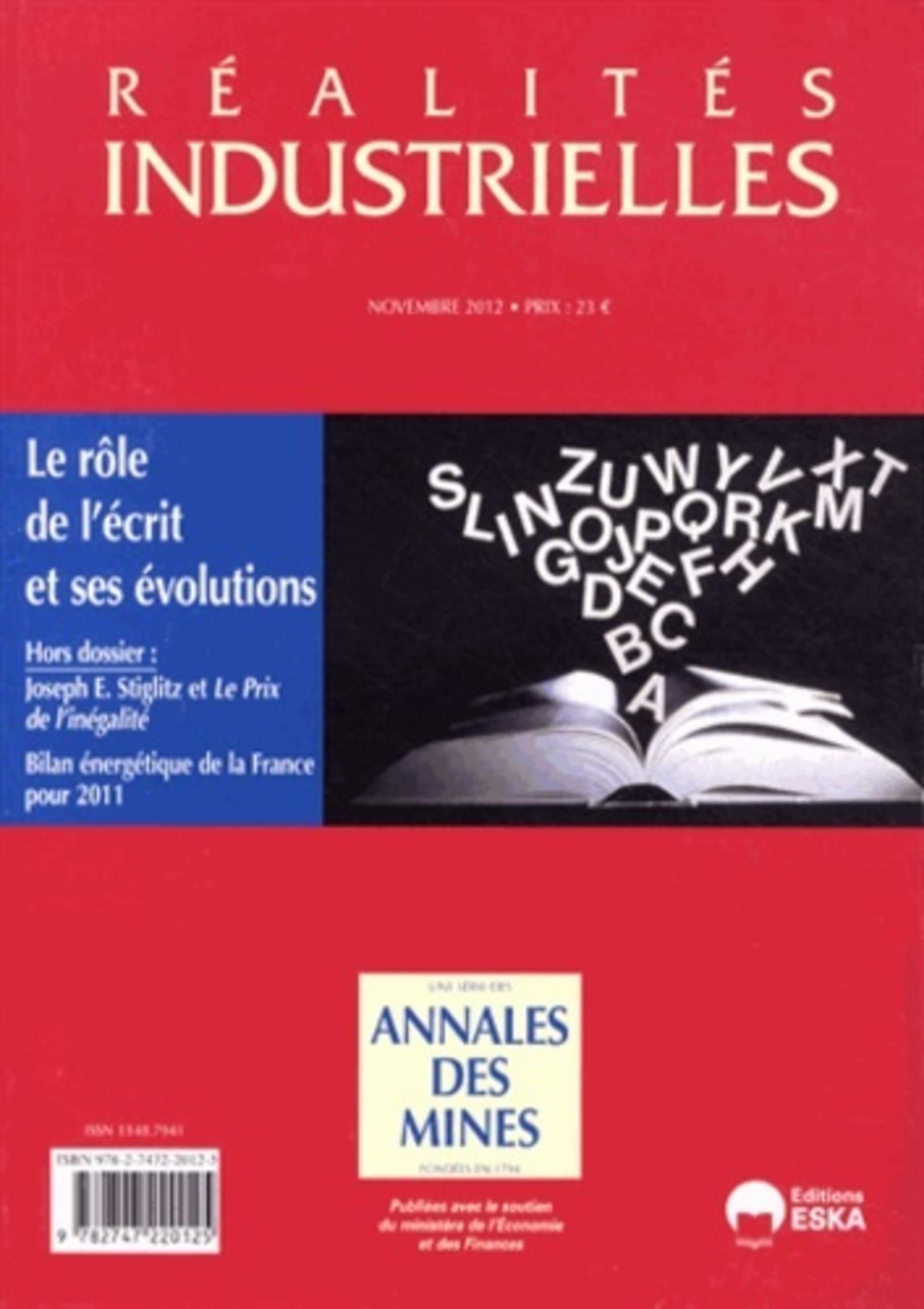 RI NOVEMBRE 2012 - LE ROLE DE L'ECRIT ET SES EVOLUTIONS