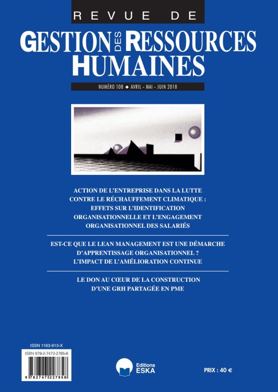ACTION DE L'ENTREPRISE DANS LA LUTTE CONTRE LE RECHAUFFEMENT CLIMATIQUE.GRH 108
