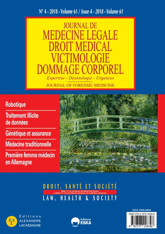 GENETIQUE ET ASSURANCE-TRAITEMENT ILLICITE DE DONNEES-ROBOTIQUE-JML4VOL61-2018