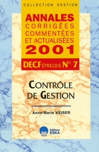 DECF N 7-CONTROLE DE GESTION-ACCA 2001-
