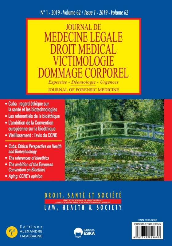 CUBA:REGARD ETHIQUE-SANTEetBIOTECHNOLOGIES-DROIT SANTE ET SOCIETE N°1 VOL 62-2019