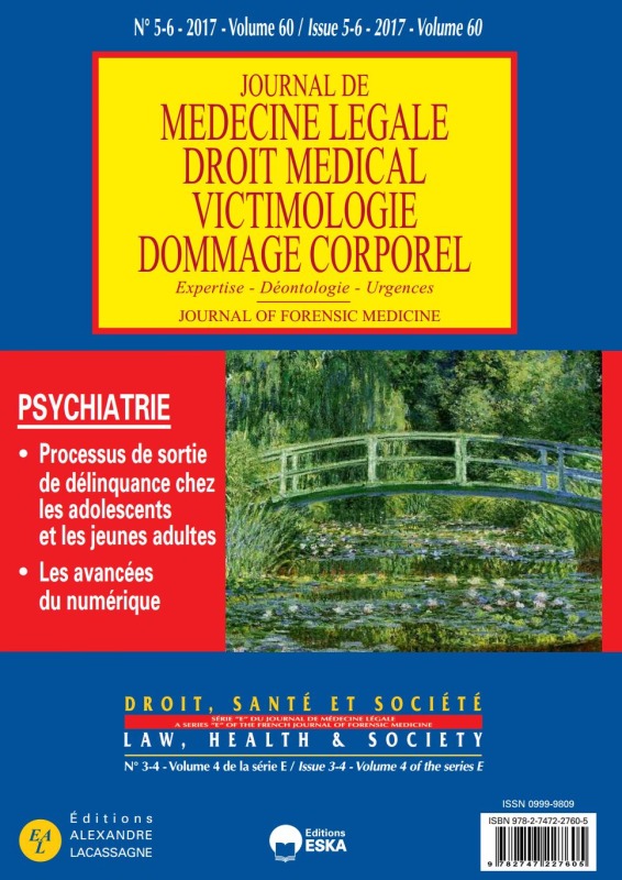 PSYCHIATRIE-PROCESSUS DE SORTIE DE DELINQUANCE CHEZ LES ADO...REVUE JML 5/6 2017