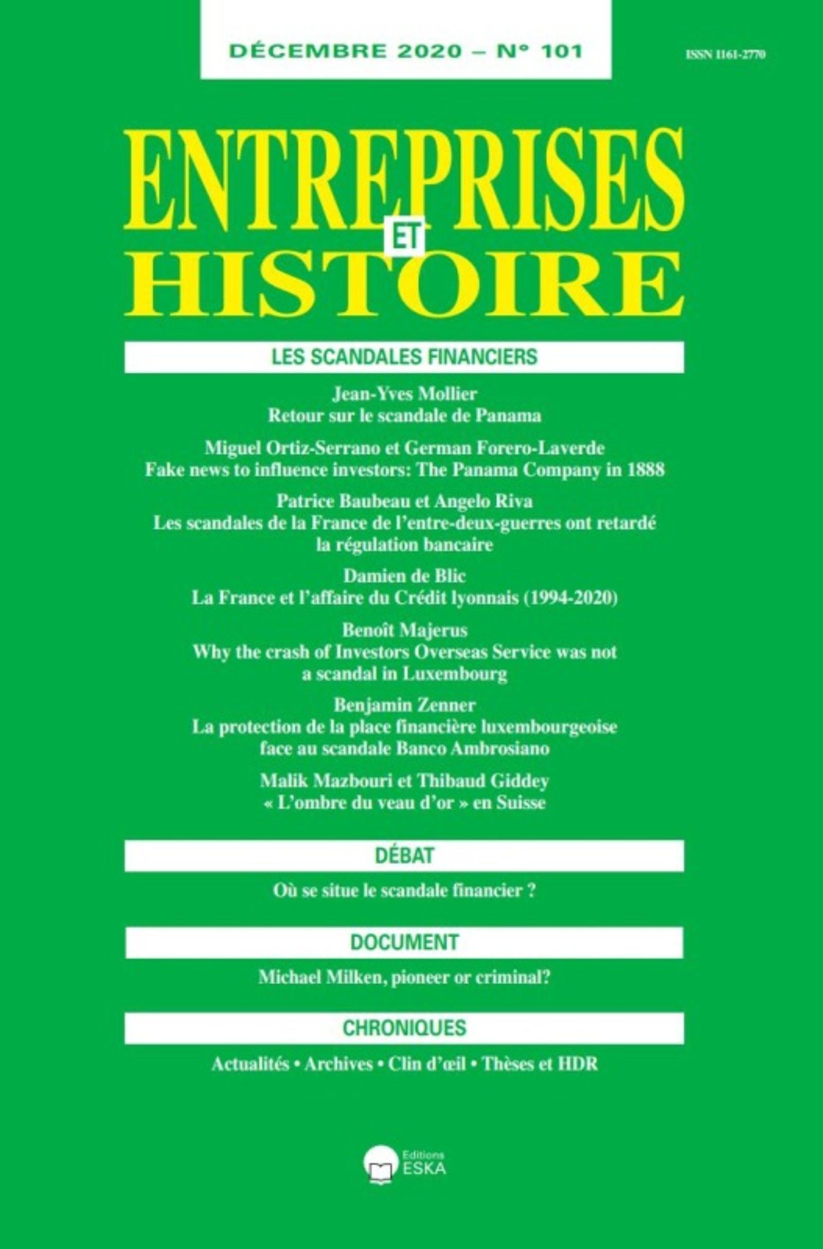 LES SCANDALES FINANCIERS-EH 101-DECEMBRE 2020