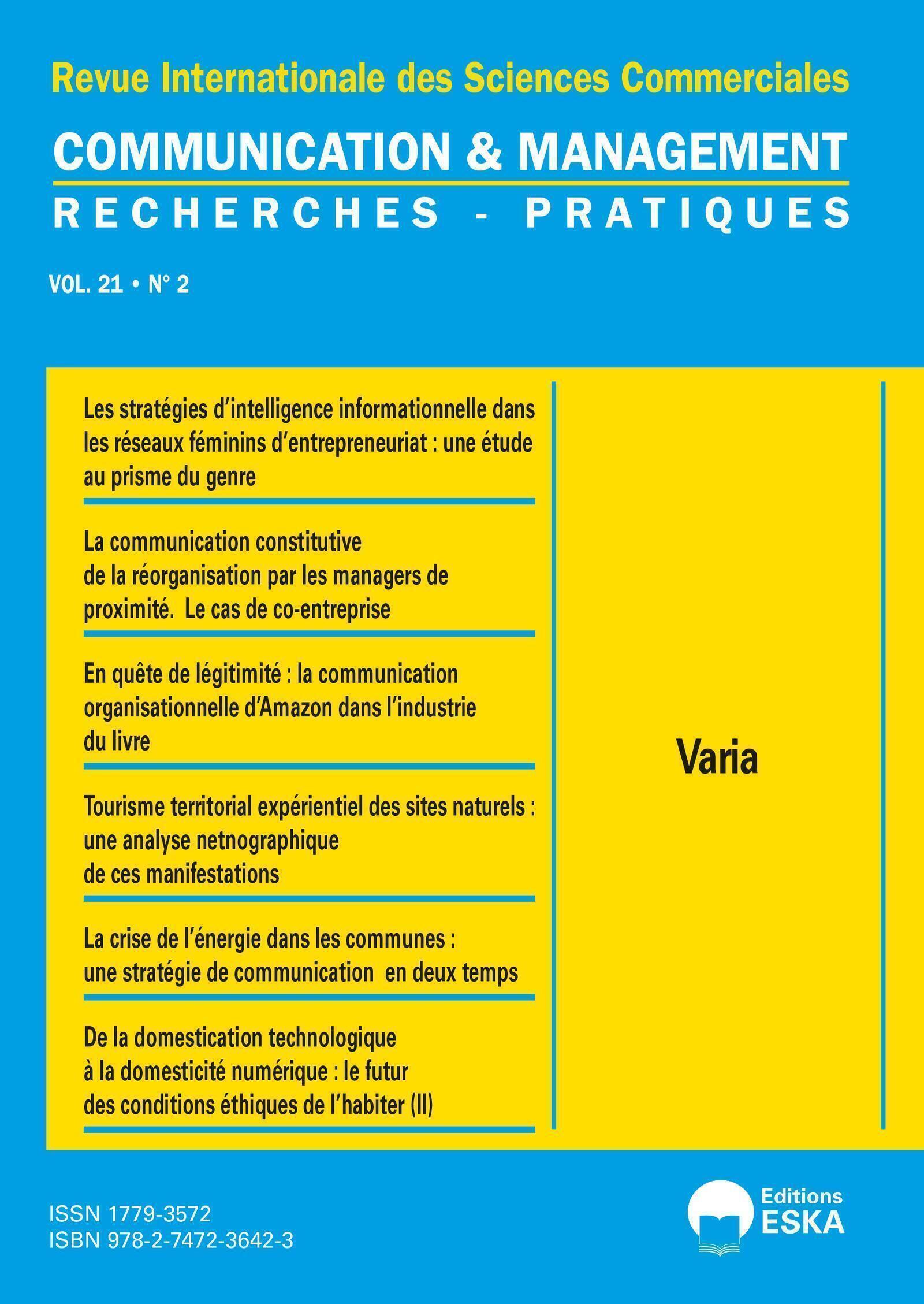 Communication et management vol 21 n°2