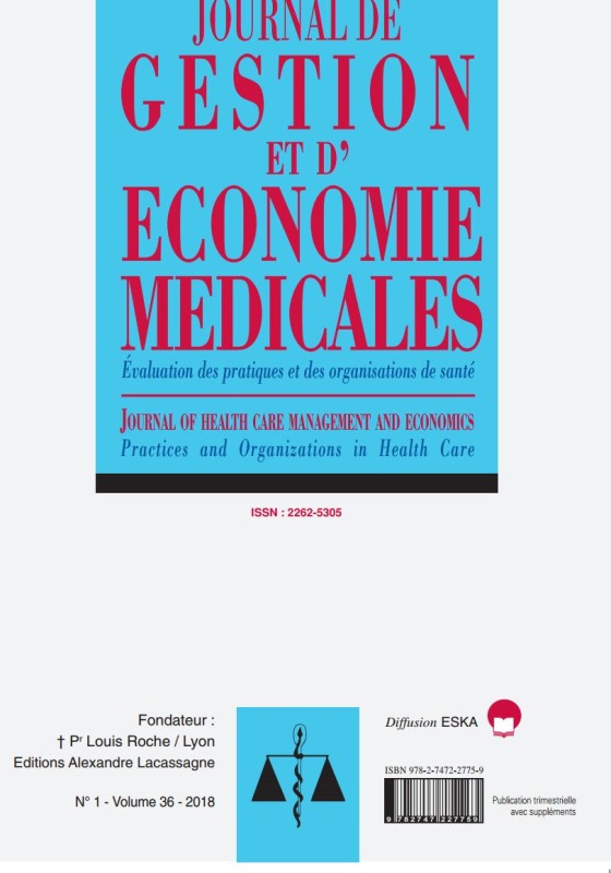 JOURNAL DE GESTION ET D'ECONOMIE MEDICALES N°1 VOL36-2018
