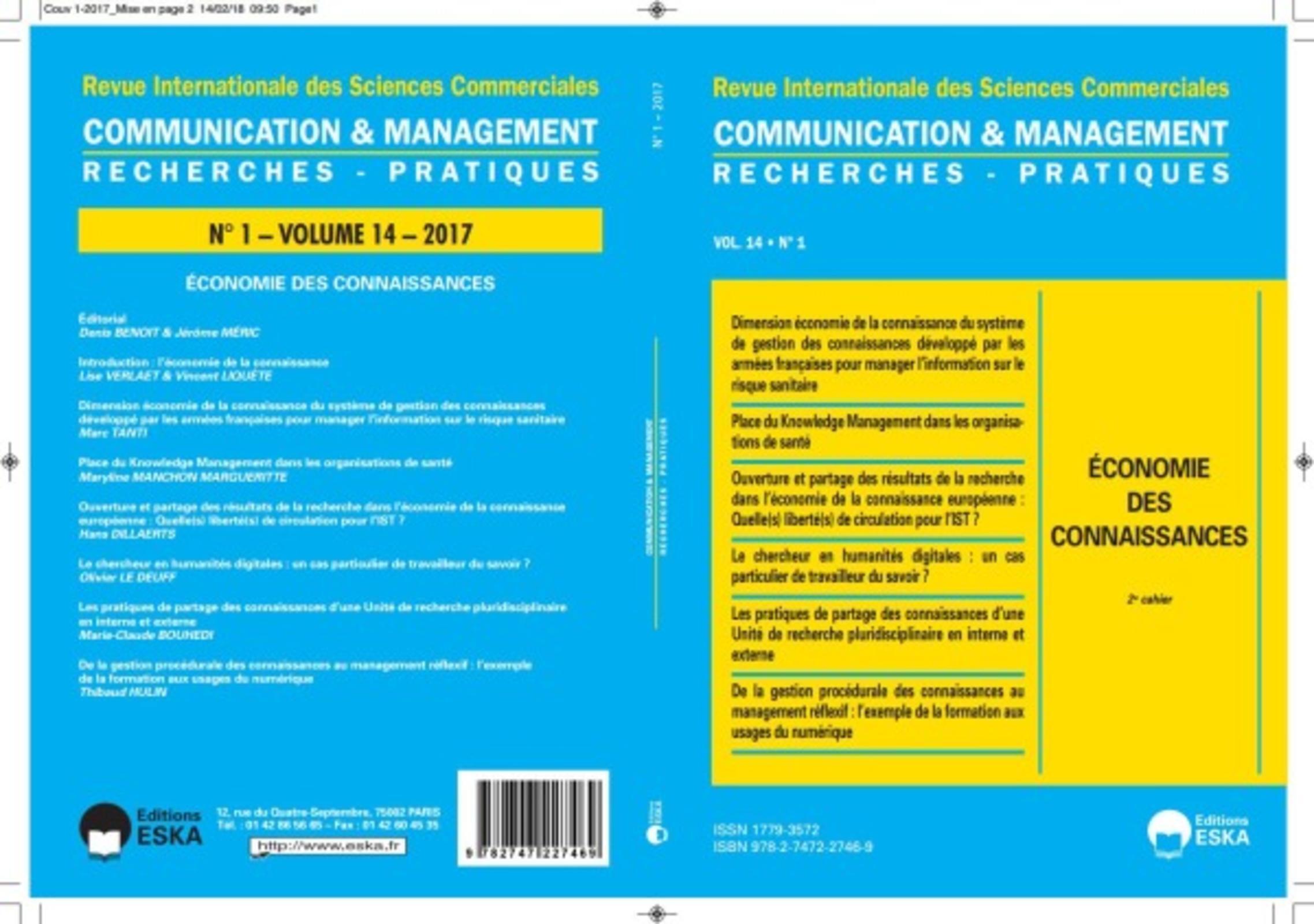 ECONOMIE DES CONNAISSANCES-2E CAHIER-REVUE CM VOL14 N°1-2017