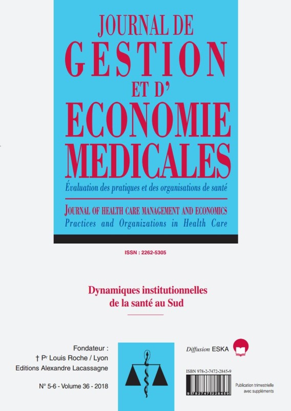 JOURNAL DE GESTION ET D'ECONOMIE MEDICALES N°5-6 VOL 36-2018