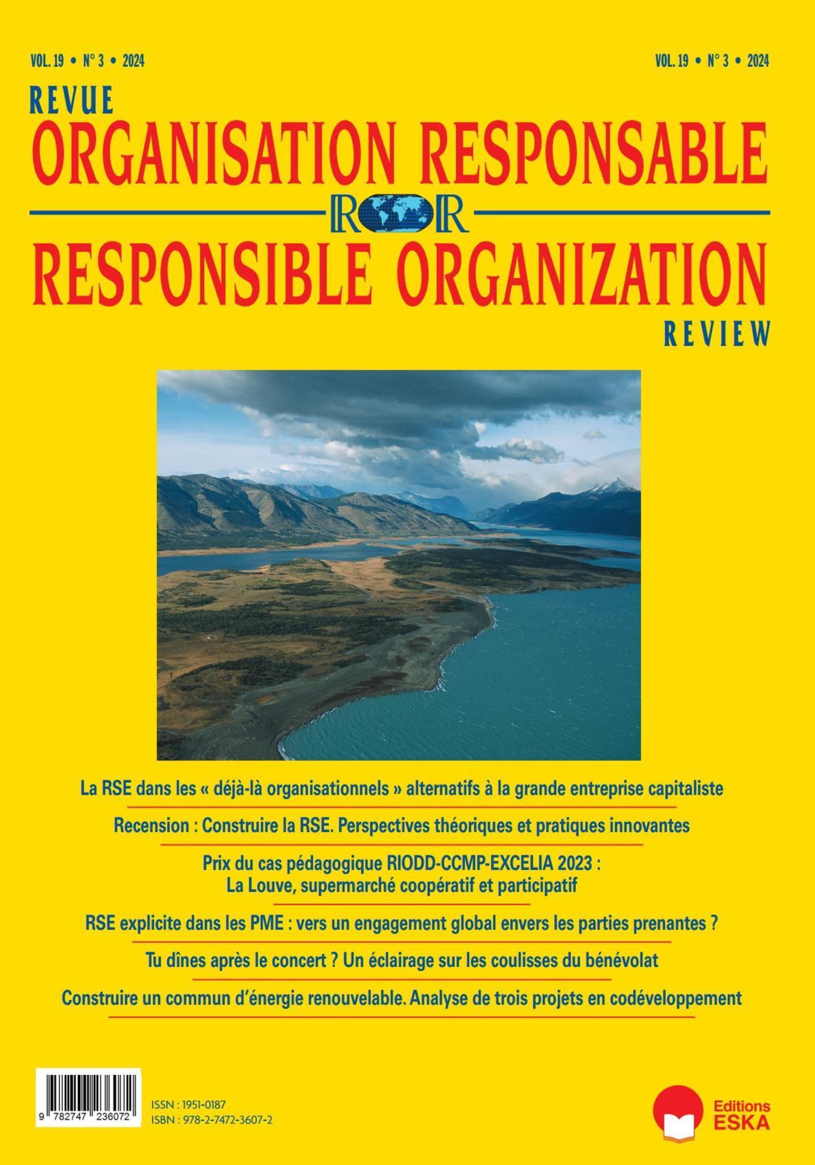 Revue de l'organisation responsable Vol 19 3-2024