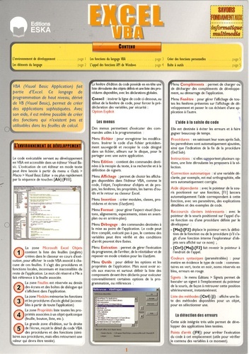 EXCEL VBA-SAVOIRS FONDAMENTAUX INFORMATIQUE MULTIMEDIA-