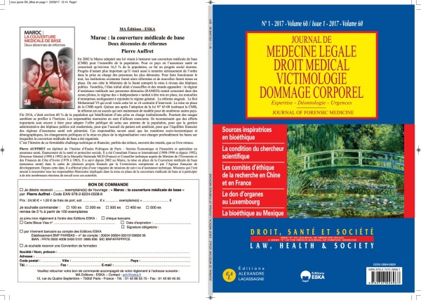 JOURNAL DE MEDECINE LEGALE N1-VOL60-2017-DROIT SANTE ET SOCIETE