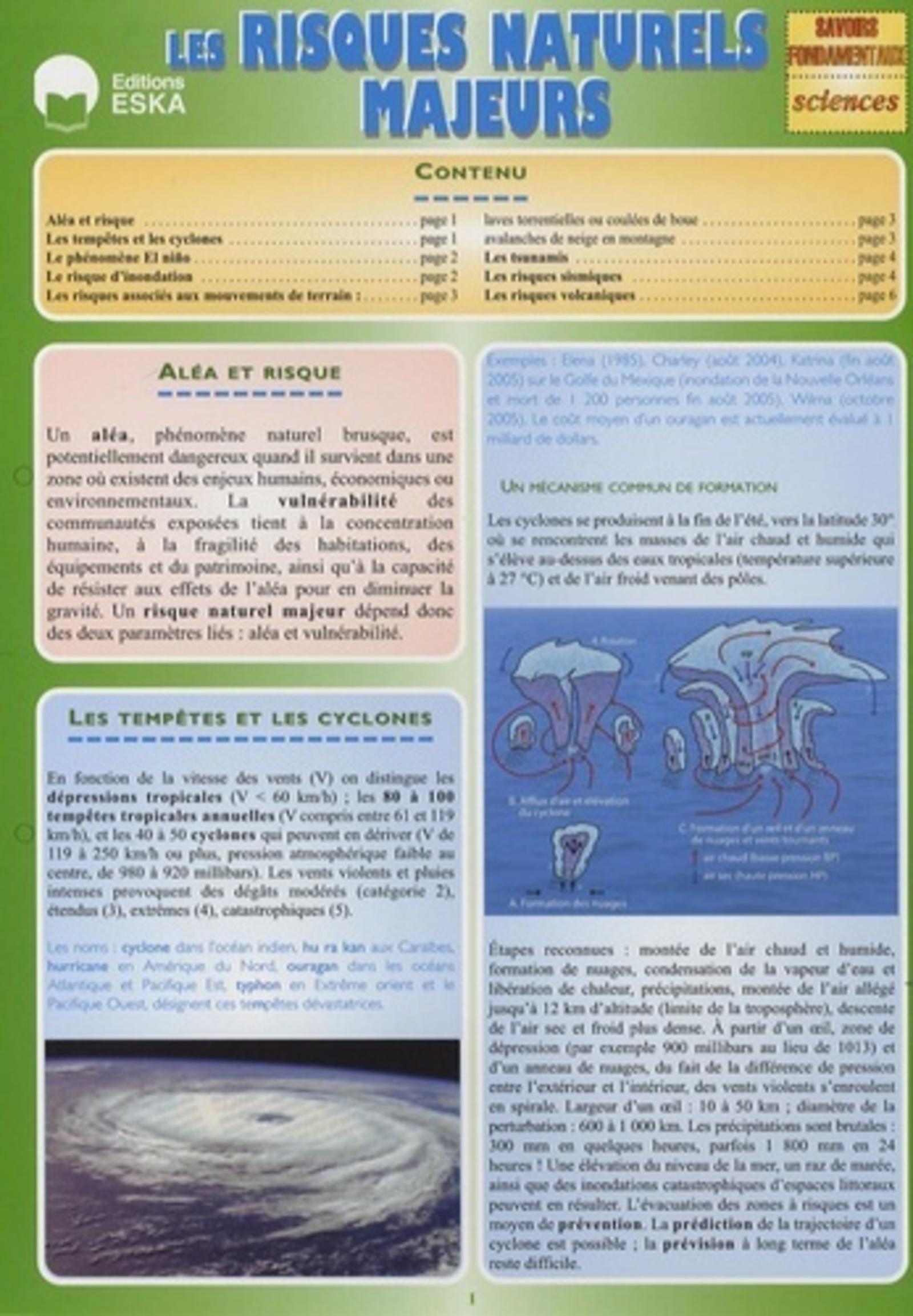 RISQUES NATURELS MAJEURS (LES)