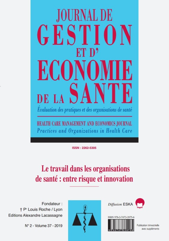 LE TRAVAIL DANS LES ORGANISATIONS DE SANTE-ENTRE RISQUE ET INNOVATION-JGES 2-19