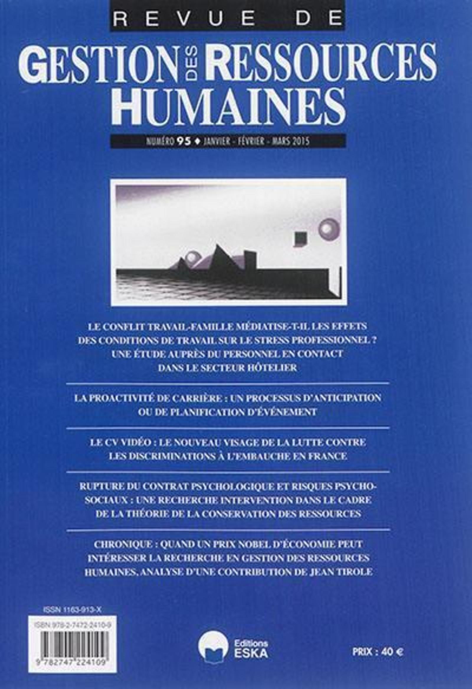 REVUE GRH N95 JANVIER FEVRIER MARS 2015