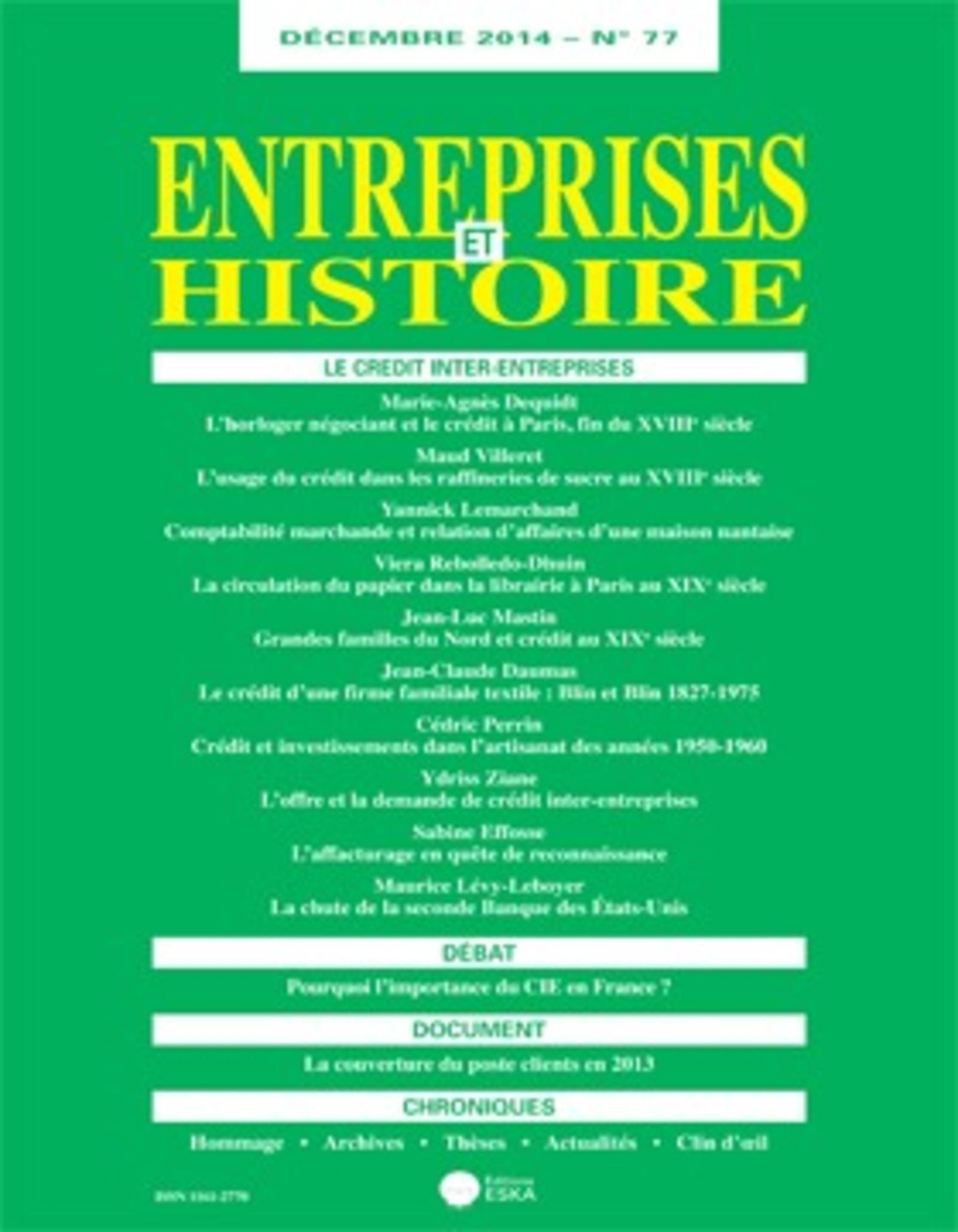 ENTREPRISES ET HISTOIRE 77 DEC 2014 LE CREDIT INTER ENTREPRISES