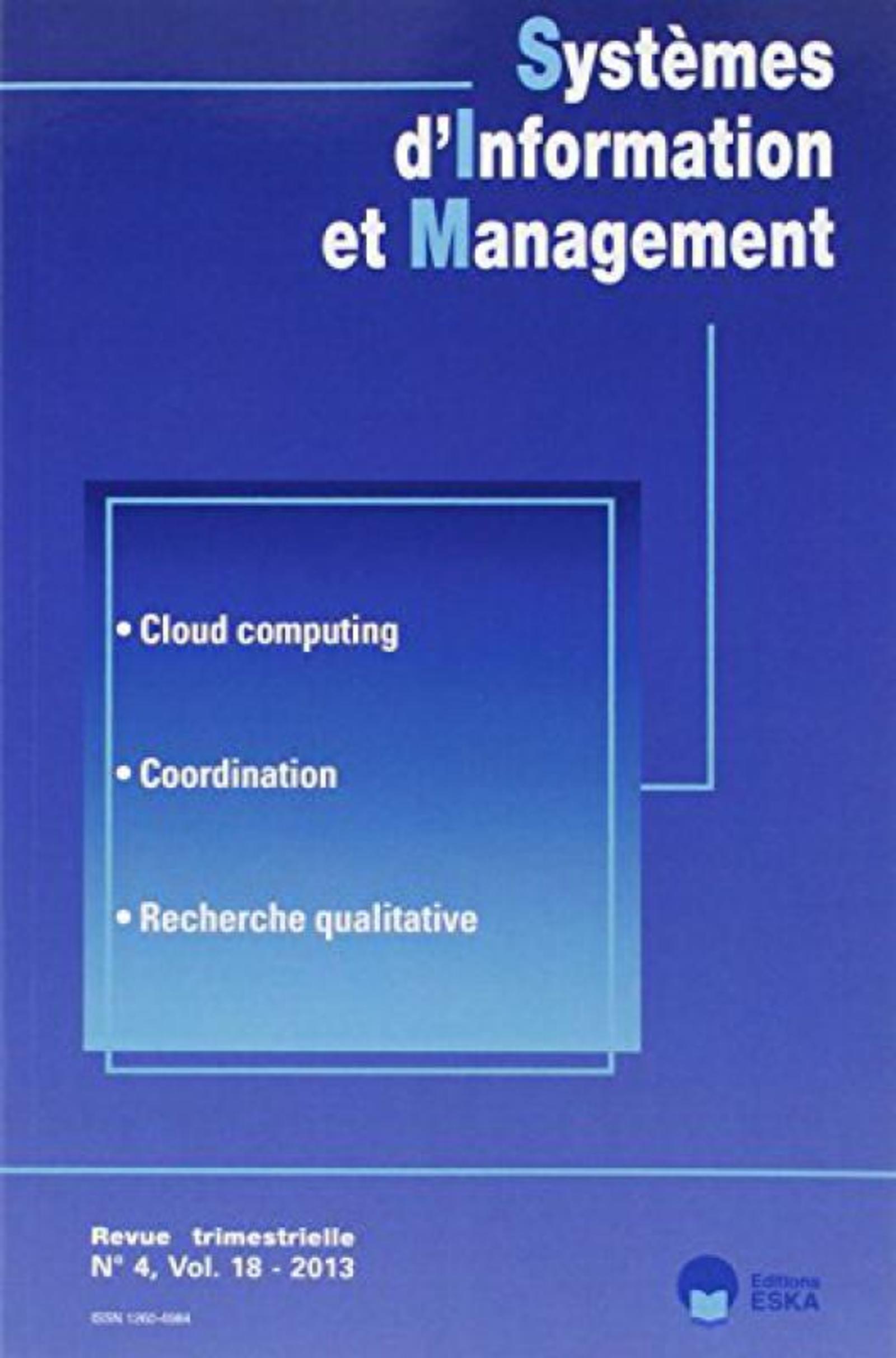 SYSTEMES D INFORMATION ET MANAGEMENT N 4 2013