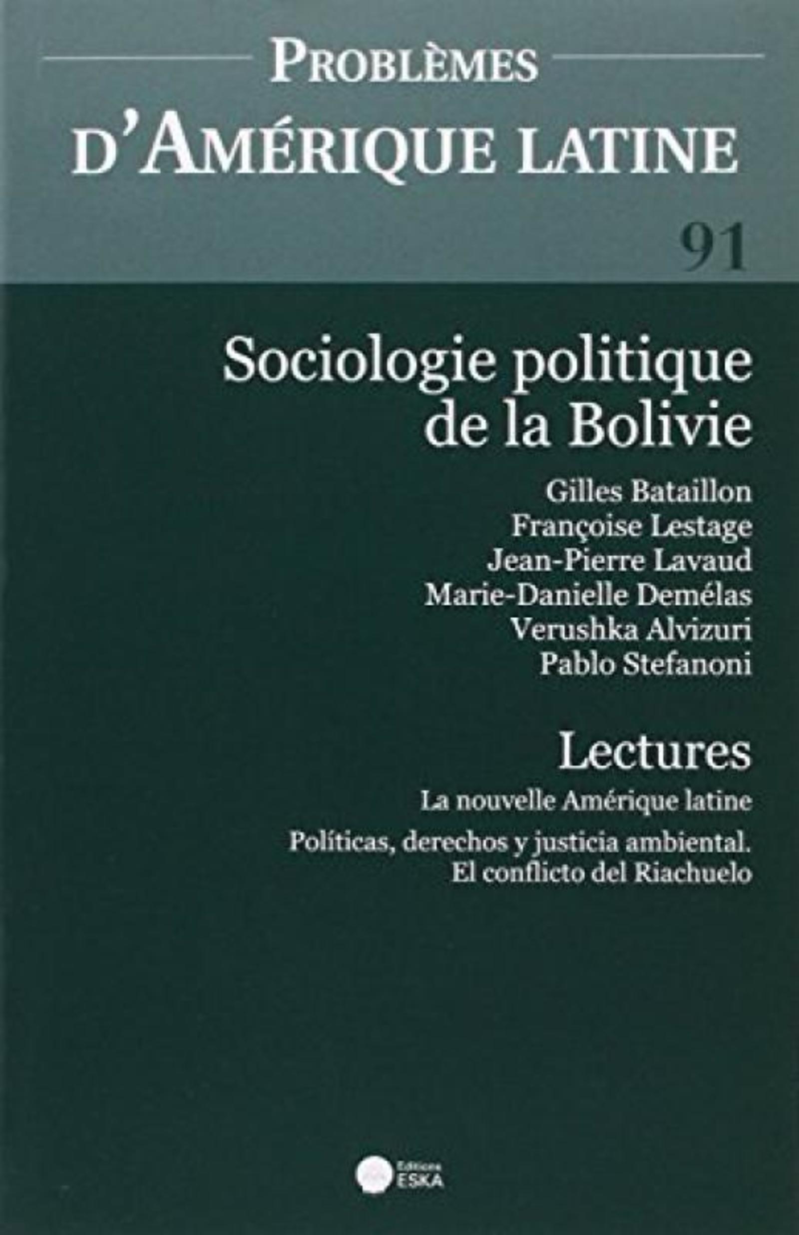 SOCIOLOGIE POLITIQUE DE LA BOLIVIE PAL 91