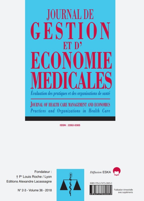 JOURNAL DE GESTION ET D'ECONOMIE MEDICALES N°1-2 VOL 36-2018