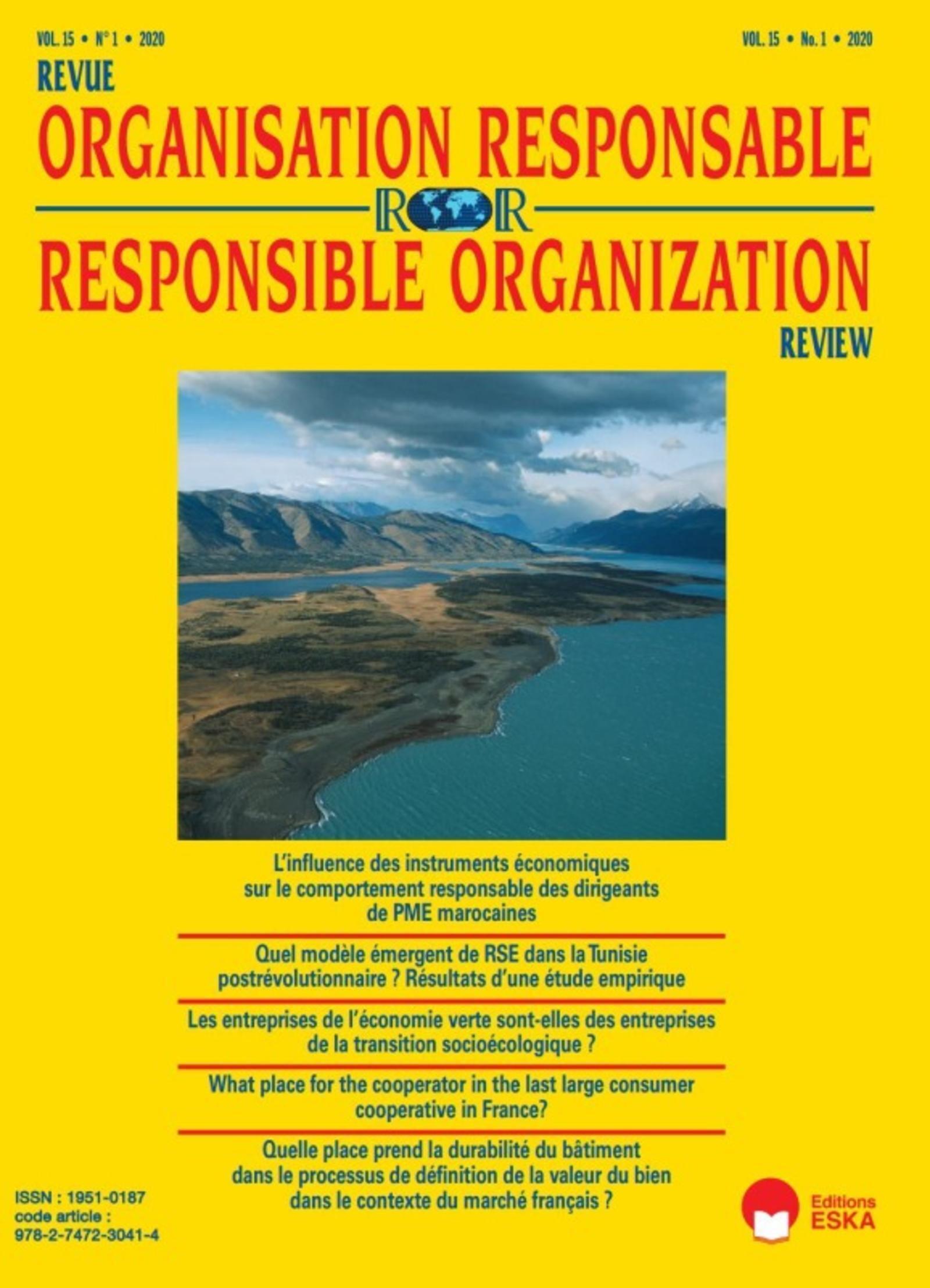 LES ENTREPRISES DE L'ECONOMIE VERTE SONT ELLES DES ENTREPRISES...ROR 1-2020