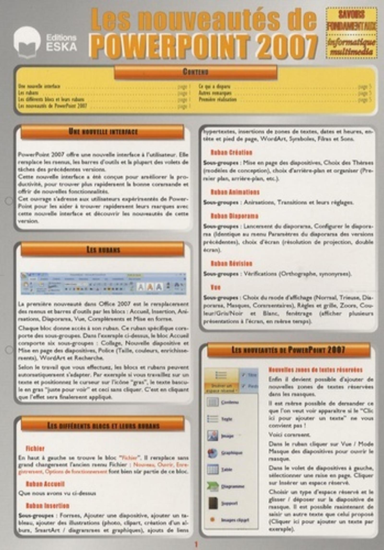 LES NOUVEAUTES DE POWERPOINT 2007-SF INFORMATIQUE-MULTIMEDIA