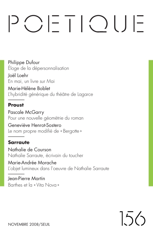 Poétique,  n°156