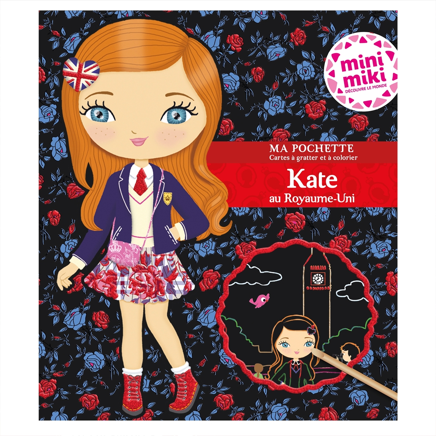 Minimiki - Ma pochette cartes à gratter et à colorier - Kate au Royaume-Uni