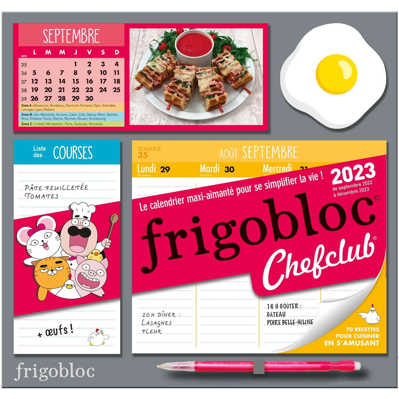 Frigobloc Hebdomadaire 2023 Chefclub (de sept. 2022 à déc. 2023)
