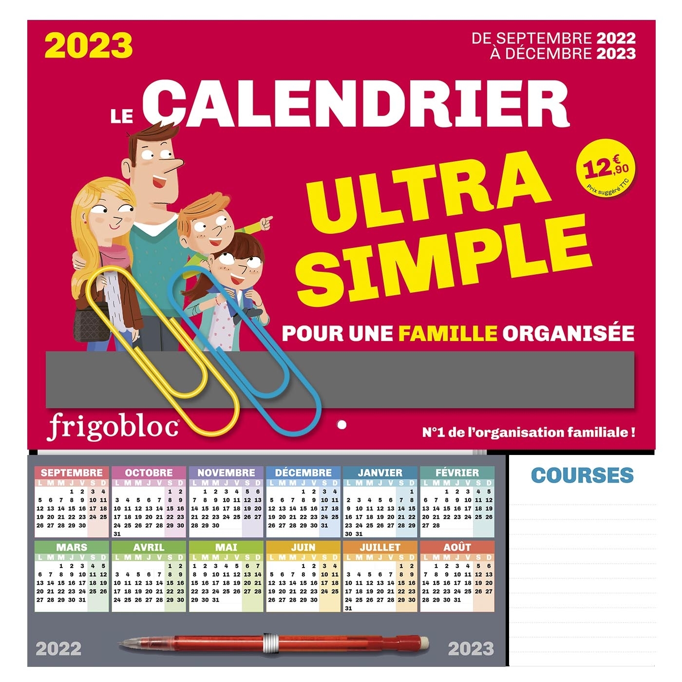 Frigobloc Le calendrier Ultra Simple pour une famille organisée ! (de sept. 2022 à déc. 2023)